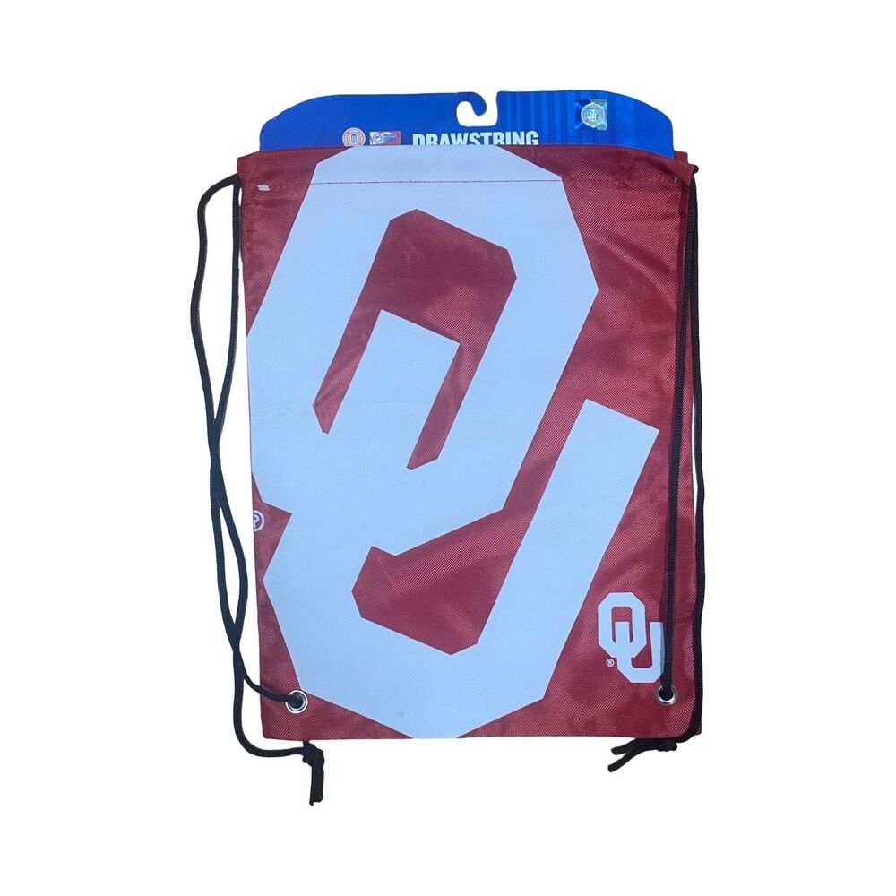 NCAA Oklahoma University Drawstring Backpack Gym Bag 18" x 14"